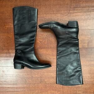 Roberto Del Carlo Black LeatherTall Riding Equestrian Boots, Size US 7.5 EU 37.5